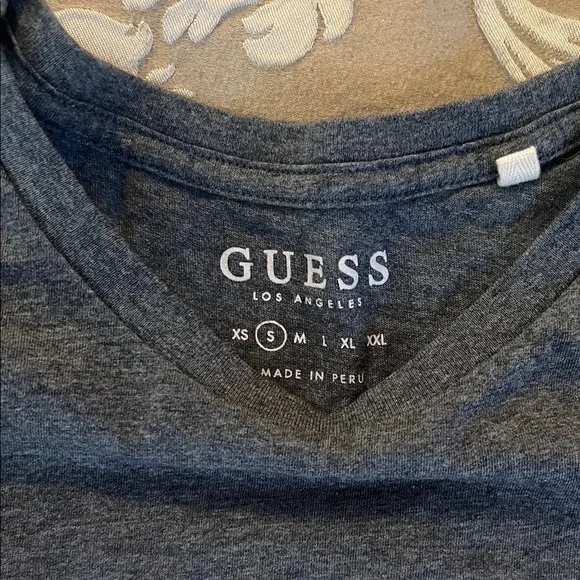 Guess Gray Tee with Red & White Triangle Logo - Picture 2 of 3